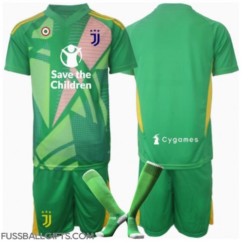 Juventus Torwart Fußballbekleidung Auswärtstrikot Kinder 2024-25 Kurzarm (+ kurze hosen)